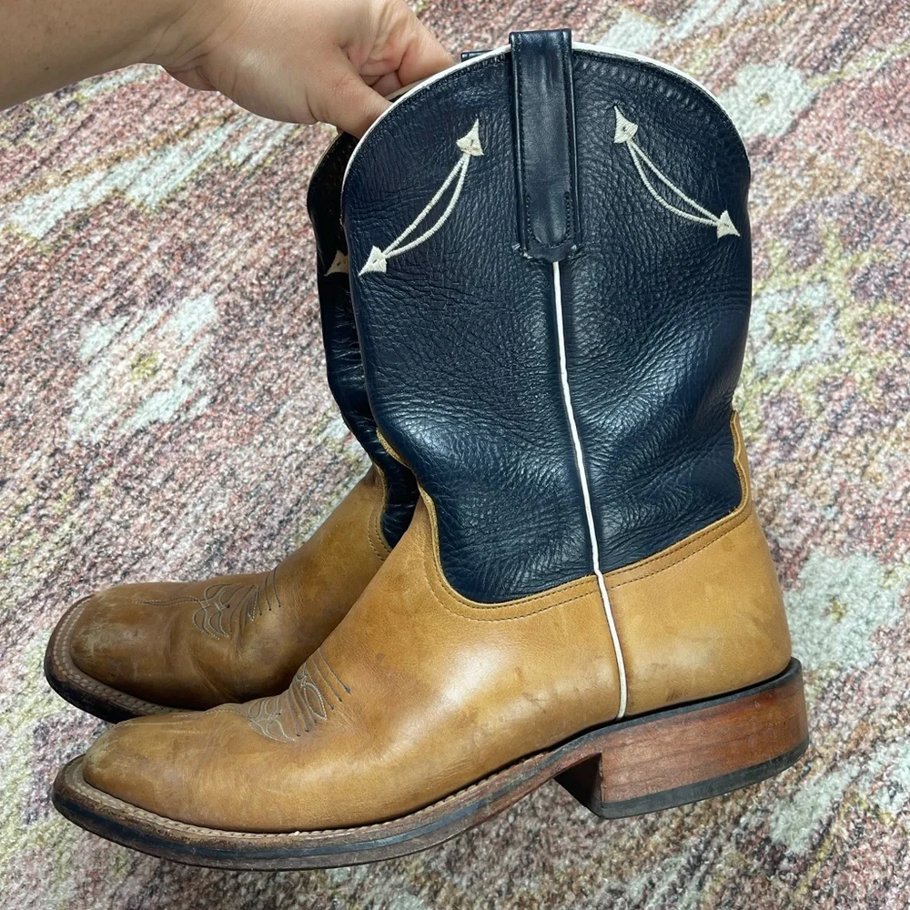 Anderson Bean Two-Tone Tan & Black Western Boots